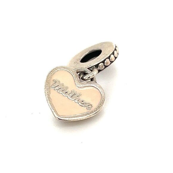 Pandora Pink Enamel Mother Heart Charm - Picture 1 of 4